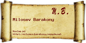 Milosev Barakony névjegykártya